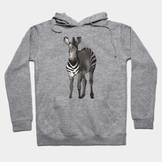 Cute Quagga Drawing Hoodie by Play Zoo